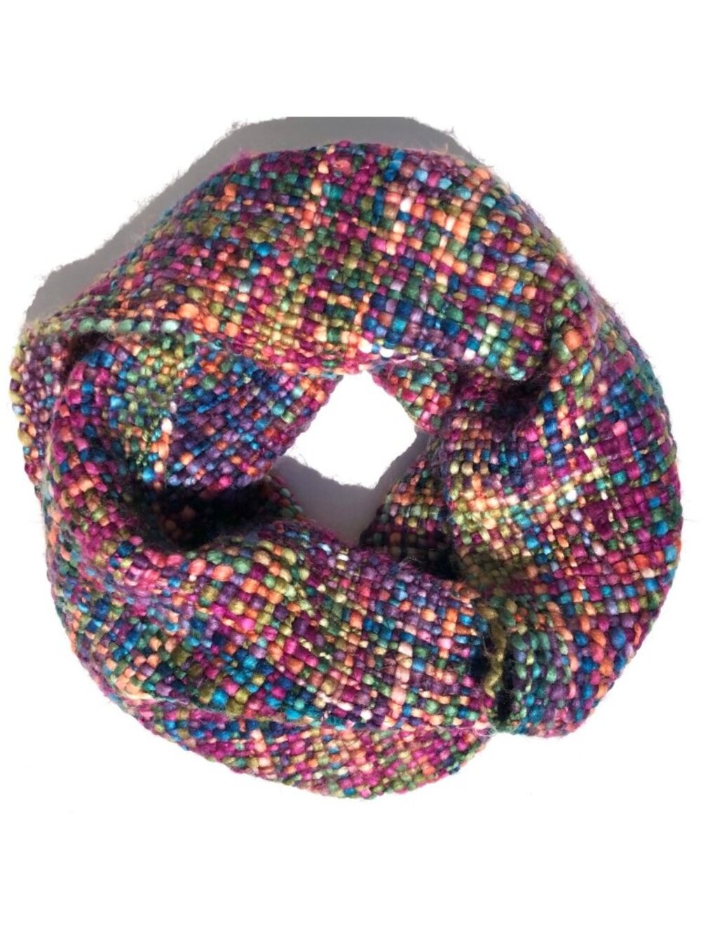 Rising Tide Woven Infinity Scarf Multicolor Rainbow Pride Boho Colorful Acrylic